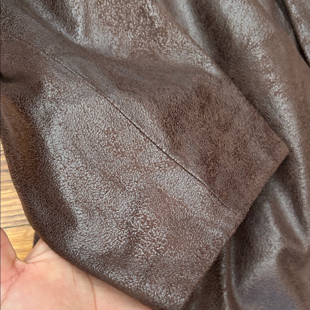 JM Collection Shimmering Dark Brown Blazer - Picture 3 of 4